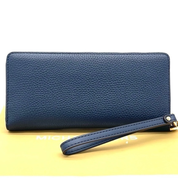 Michael Kors Large Continental Wallet Wristlet Navy Blue (NWT) - Picture 4 of 7